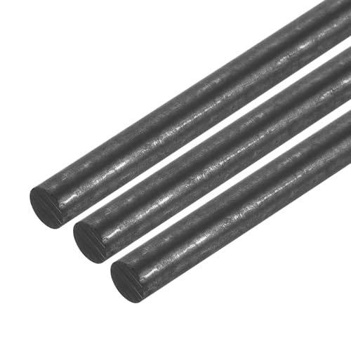 QUARKZMAN Graphitstab, Graphitrührstab Zylinderstab Kohlestab 250x8mm Schwarz für Elektrode, Schmelzen, Gießen, Schmelztiegel, Packung mit 3 Stück