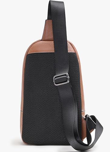 Chrysansmile Sling Bag for Men Genuine Leather Cross Body Bag Mens Crossbody Shoulder Backpack Brown Fanny Packs for Travel3