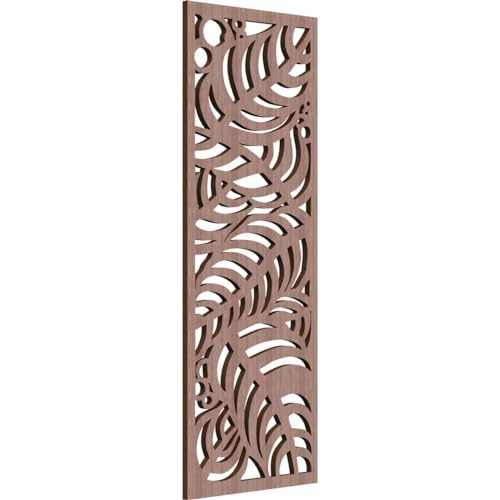 Image of Mills Decorative Pierced Fretwork Wood Wall Panels, 13 3 /8 inchW x 34 3 /8 inchH x 3 /8 inchT, Walnut