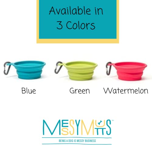Messy Mutts Silicone Collapsible Bowl | Pet Travel Necessity | Portable Water Or Food Dish | Pop Up Watering Bowl | Camping, Hiking, Walking Accessory | Large, 3 Cups | Green #TOP3