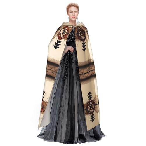 Chaqueta larga con capucha para adulto estilo nativo americano 3