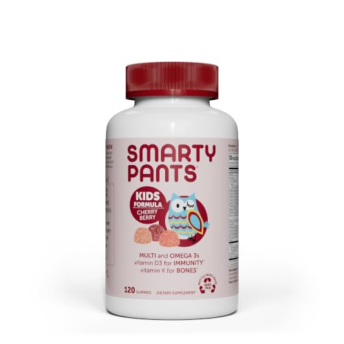 SmartyPants Kids Multivitamin Gummies: Omega 3 Fish Oil (EPA/DHA), Vitamin D3, C, Vitamin B12, B6, A, K & Zinc for Immune Support, Biotin, Grape, Cherry & Berry Flavors, 120 Count (30 Day Supply) - image 1