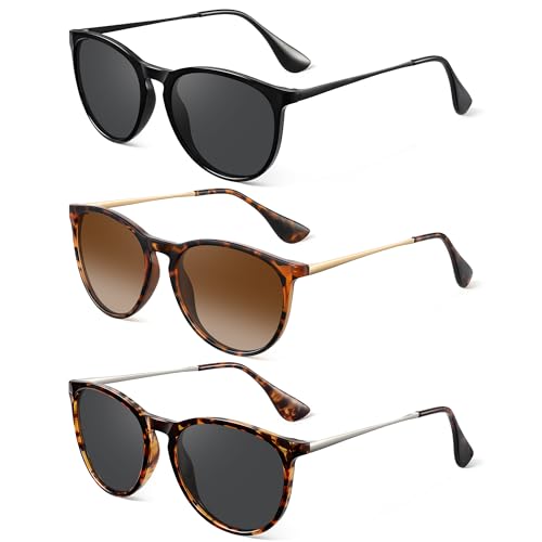 Vcarsian Polarized Sunglasses for Women Men- Vintage Round Sun Glasses Retro Trendy Style with UV...