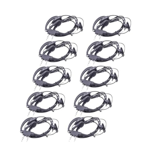 IPPLRUAG(�����ȓX) 10�� Fit For BAOFENG ���W�I�p 2�s�� K �|�[�g �C���z�� PTT �}�C�N �w�b�h�Z�b�g �n���h�w���h �g�����V�[�o�[�p Fit For Baofeng UV-5R UV-82 BF-888S 2�E�F�C ��