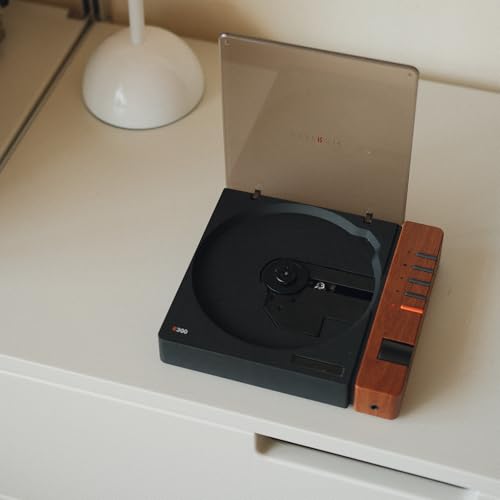Image of syitren R300 Retro CD Player,Portable Bluetooth,No Speaker,SPDIF Out,Brown | Retro style,Design Award,Desktop Decor,Without Speakers,Rechargeble Battery,Music Player