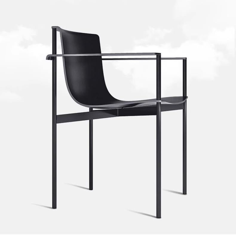 Office Chair Scandinavian Minimalist Metal Saddle Leather Dining Chair Home Bedroom with Armrests Office Chair Conference Room Reception Negotiation Chair Gaming Chair