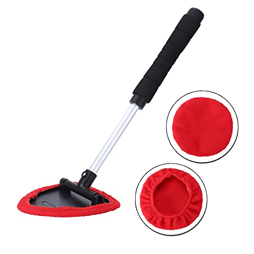 Mggi Windshield Cleaner Tool, Extendable Handle And Adjustable Triangular Shape Window Windshield Cleaner Kit, Car Windshields Washing Brush, With 2Pcs Washable And Reusable Pads #TOP5