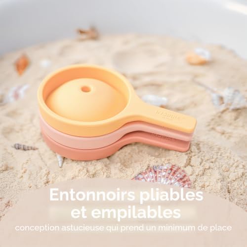 3 entonnoirs en silicone verts | Pour jeux d’eau et de sable – vue 5