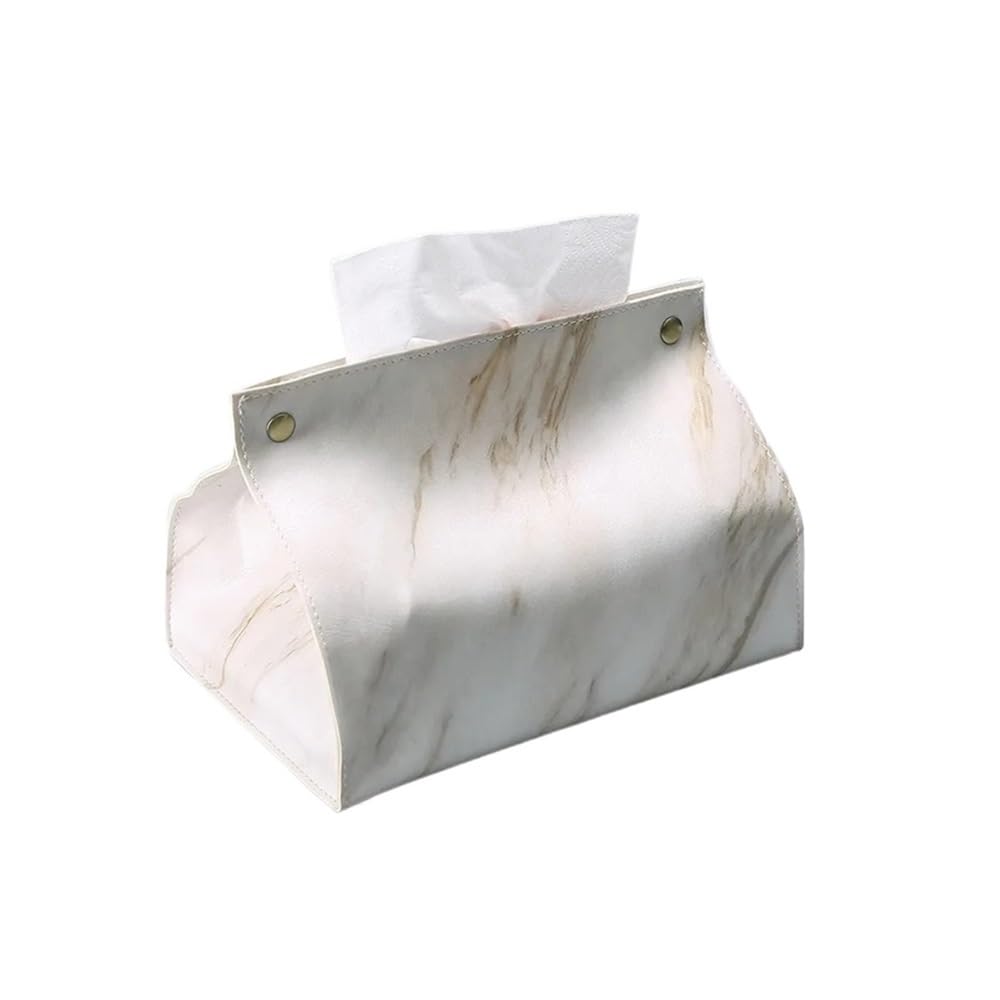 Tissue Case Tissue box container PU leather marble pattern napkin holder storage Tissue Dispenser