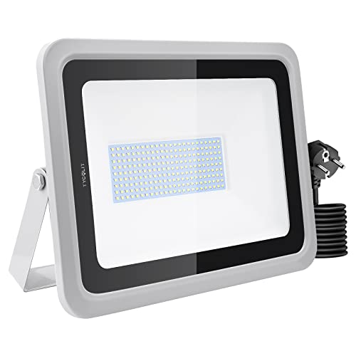 wowspeed 200W LED Strahler mit Stecker,20000LM Superhell LED Strahler Außen, 6500K Kaltweiß Außenstrahler,IP65 Wasserdicht Scheinwerfer, Flutlichtstrahler für Hof, Garage, Sportplatz Cover
