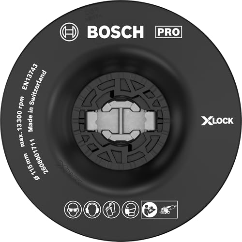 Bosch Professional 2608601711 Platorello Morbido, X-Lock, Nero, Ø115 Mm