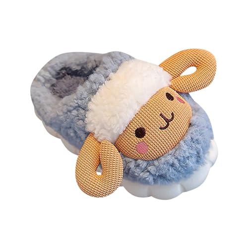 Boys Girls Sheep Slippers for Toddler Kids Winter Plush Cute Warm Non Slip Indoor Bedroom Shoes Slip on Fleece Slides2