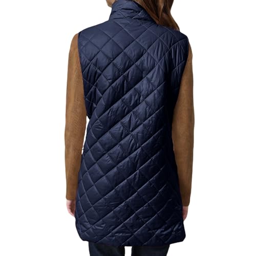 Quilted Vest Women Warm Sleeveless Winter Outwear Comfy Puffer Vest Lightweight Zip Padded Gilet Vests Fall Jackets2