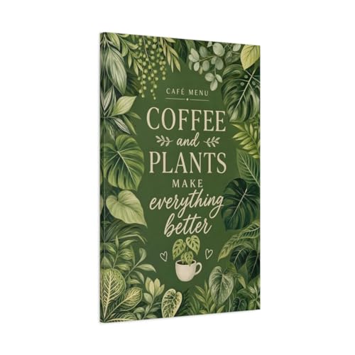 Toile plantes vertes verticale pour habiller un grand mur de cuisine