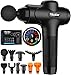 TOLOCO Massage Gun Deep Tissue, Percussion Massage Gun with 10 Replacement Heads, Super Quiet Portable Electric Massager for Athletes, Relax, Black