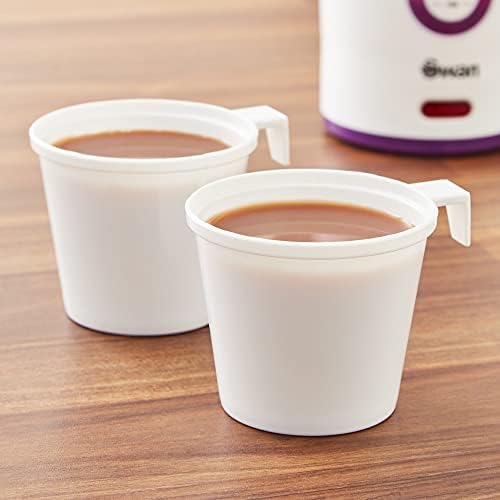 Swan SK27010N Dual Voltage Fast Boil Lightweight and Compact Travel Kettle with Two Tea Cups, Plastic, 1000 W, White/Purple, 0.4 Litre