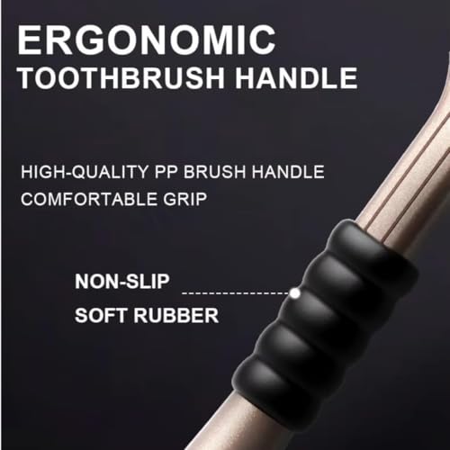 Image of 3-Sided Toothbrush with U-Shaped Triple Head Design, Dual Bristle Arrangement, Curved Brush Head, Ergonomic Handle with Non-Slip Grip, Multi-Color Toothbrush Set (Pack of 3)