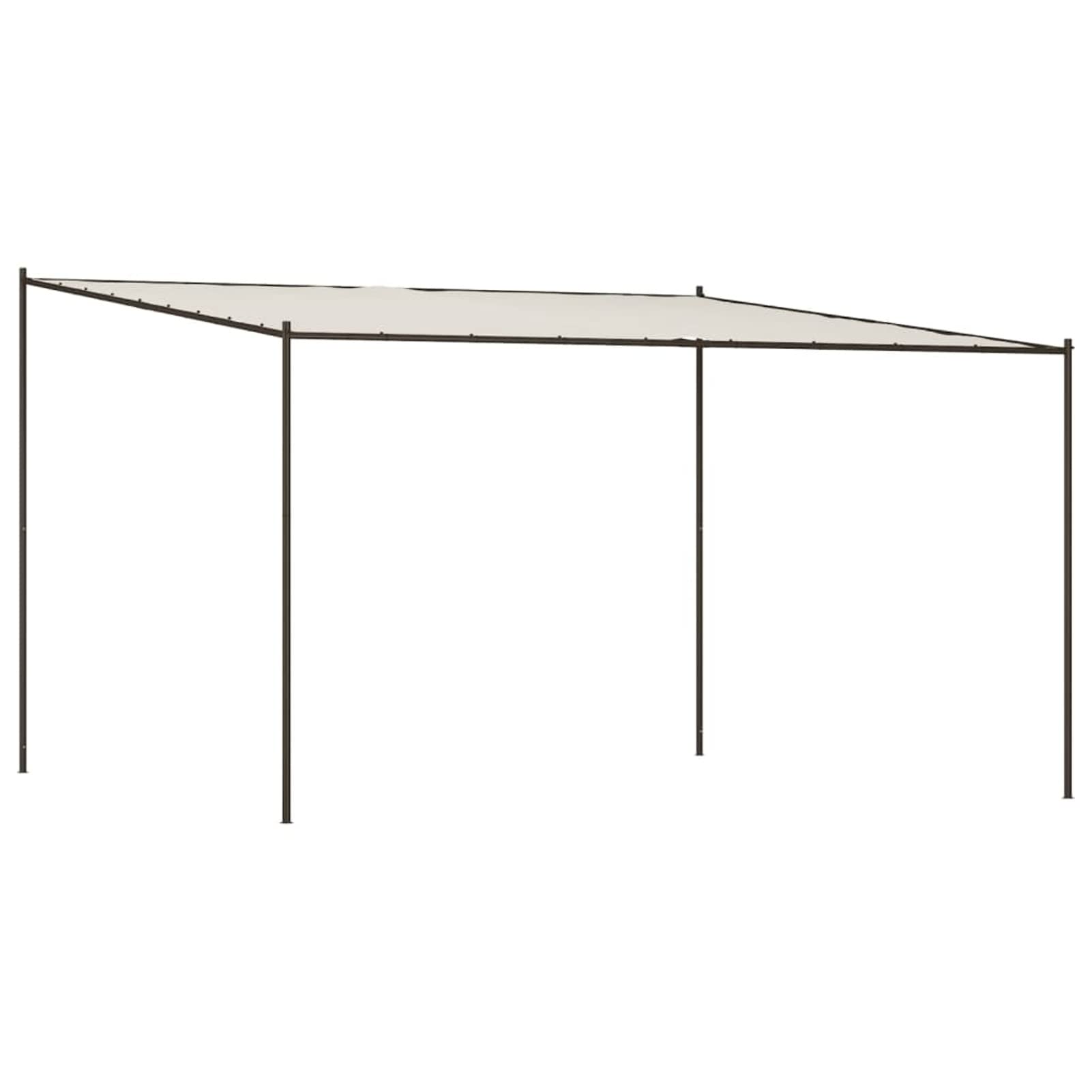 Festnight Pérgola de Jardín con Techo, Pérgola de Acero 4x4 m 180 g/m² Cenador de Jardín con Toldo para Patio Terraza Acero y Poliéster Resistente al Agua y a UV Blanco