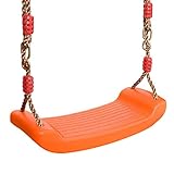 Columpio de cuerda extra grueso, asiento de colchoneta de plástico duradero de PE con cuerda gruesa, lo que lo convierte en un columpio para niños más fuerte, rango de cuerda ajustable de 55-71 '' / 1.4-1.8m
