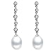 Produktbild Damen Perlen Ohrstecker, Süßwasser Zuchtperlen 8,5-9,00 mm Tropfen Perle mit 5 kleinen Zirkonia Steinen von Secret & You - Hohe Qualität Sterling Silber 925 Shepherds Haken