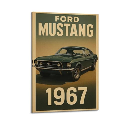 Toile Ford Mustang 1967 Décoration Vintage Salon Premium