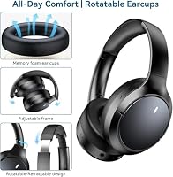 Hybrid ANC Wireless Over-Ear Headphones, 100H Playtime, Hi-Res Audio, Bluetooth 6.0, Multi-Mode Noise Cancellation, Comfort Fit, iOS & Android Compatible, Foldable Design, Travel-Friendly (Black) — image 6