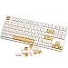 Produktbild PBT XDA Profil 140 Tasten Tastenkappen Farbstoffsublimation ANSI Layout Milch & Biene Thema Tastenkappen für mechanische Gaming Tastatur Cherry MX Switches (Milch & Biene)