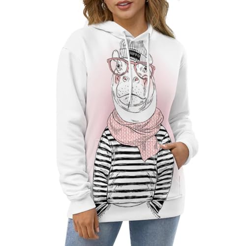 Sweat à capuche hippopotame UMENG pour remplacer vos pulls ternes et inconfortables - 5
