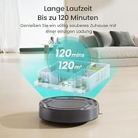 Lefant M210P Staubsaugerroboter, 2200 Pa, Laufzeit 120 Minuten, Steuerung über App/WLAN/Alexa, Teppichmodus, ultraschlank (7,8 cm) – ideal für Tierhaare und Hartböden, grau – Ansicht 7
