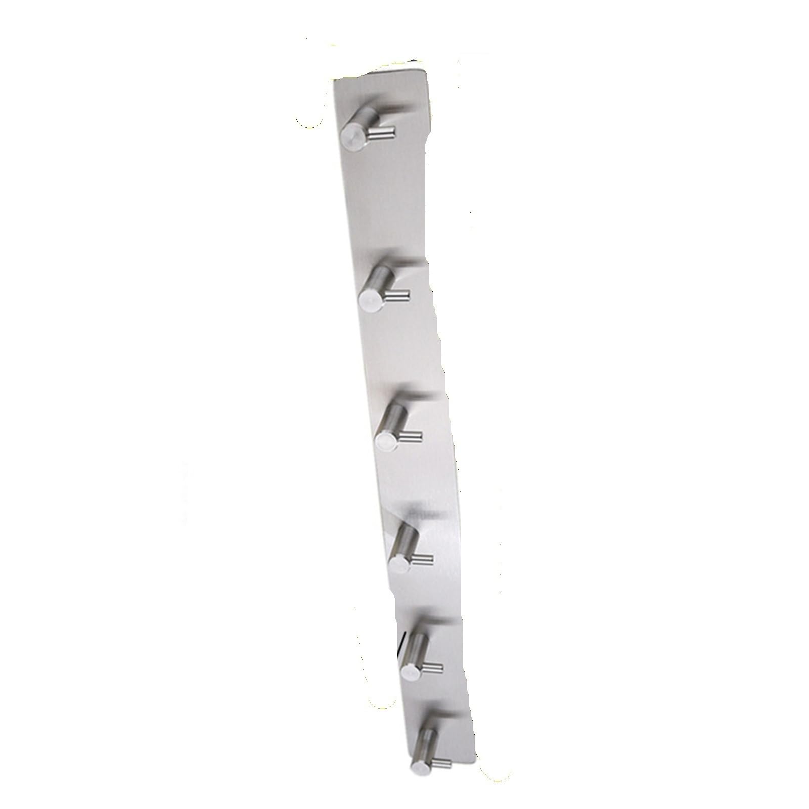 Whegavgko Silvery 5 Hook Stainless Steel 3M Self-Adhesive Hook, Wall Door Hook, Robe Clothes Hanger(Silvery 5 Hook)