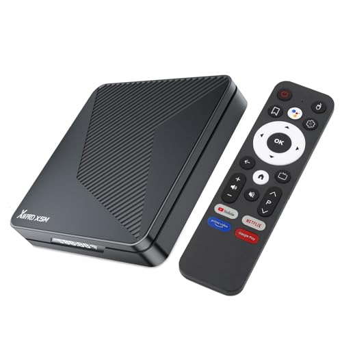 GREVA 8K TV Box Android 14.0, 2025 Nuevo Box Android TV 4G RAM 32G ROM Chipset S905X5M Compatible con Dolby Vision WiFi6 HDR10 BT5.0 HDMI 2.1 1000M Ethernet LAN 3D HD Smart TV Box Negro