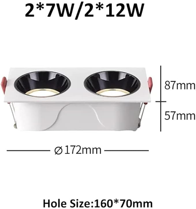 LEGZIT LED wit aluminium inbouwverlichting zwarte kop downlight,inbouw plafondverlichting voor woonkamer lamp dubbele hoofdspots,CRI 90+,3 kleurtemperatuur photo 3