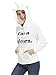 PERSUN Women's Cute White Letter Print Long Sleeve Unicorn Hoodie Sweatshirt,Large