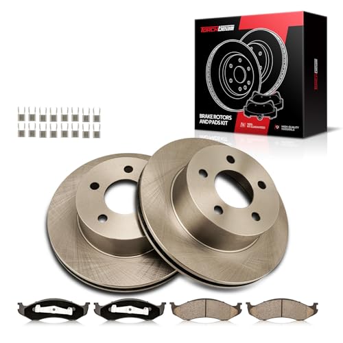 Torchbeam Brake Rotors and Pads Kit Fit Jeep, Wrangler, Cherokee, Grand Cherokee, Comanche, Wagoneer, 11.02in Rotors, 5115+D477 Brake Kit, Front Brakes and Rotors