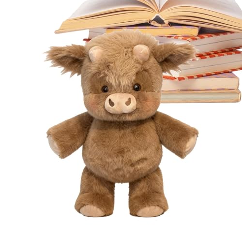 Cow Plush, Soft Stuffed Animal Pillow Doll, 17.7 Inch Toy with Short Fabric, Cushion Decorative Plush, Bedroom Accent with Cute 