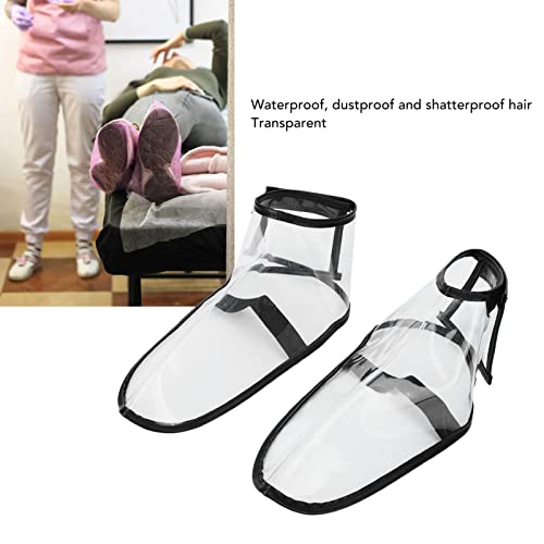 Folding Barber Shoes Cover,ANGGREK Barber Shoes Cover Salon Hairdressing Shoes Cover Transparent Shoes Cover for Massage Stores Spas(M)
