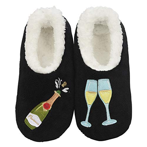 Snoozies Pairables Womens Slippers - House Slippers - Prosecco Black - Large