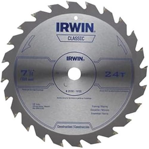 IRWIN Tools Classic Series Steel Corded Circular Saw Blade, 7 1/4-inch, 24T (25130)
