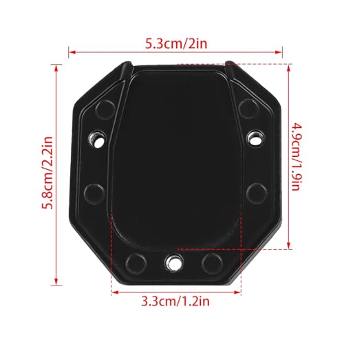 Plaque d'extension de béquille moto avec base antidérapante rouge
