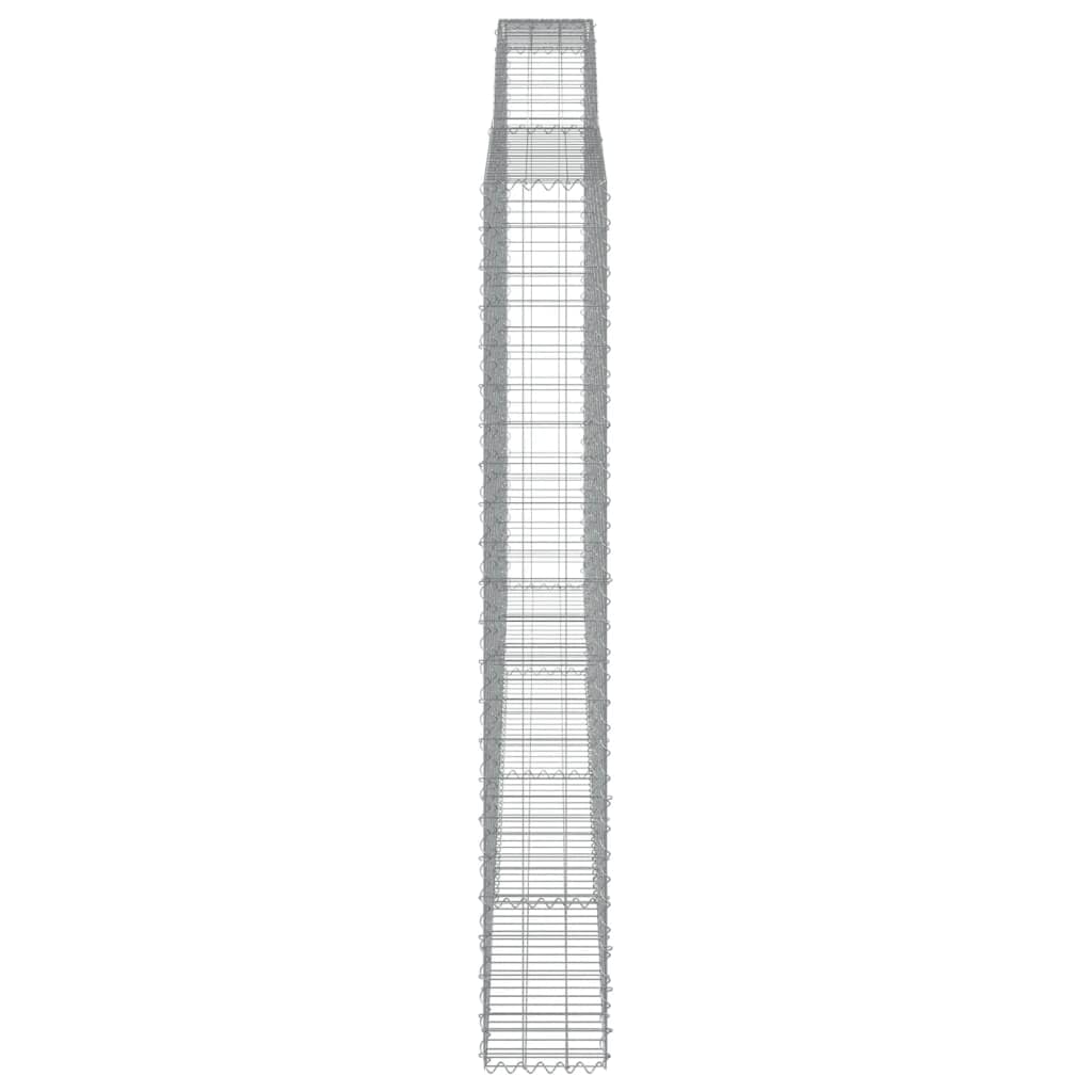 Gaviones con arco alto, 4 unidades, 400 x 30 x 220/240 cm, hierro
