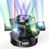 Moving Head DJ Lights, 150W RGBW LED Moving Head Light with Mixed Lighting Effects, 6 Arms Party Lights Support DMX-512 & Sound Activated, Stage Lights for Party Disco KTV Wedding Club