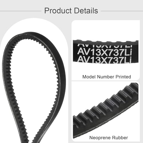 Image of uxcell AX29 EPDM V-Belt, Raw Edge Cogged Industrial Rubber V Belt 1 /2 inch Width x 29 inch Inside Circumference