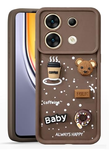 Image of Bintage Ball Bear| Donut| Milk Cake| Baby| Coffee Rubber Case Full Body & Camera Protection Back Cover Compatible for Infinix Zero 30 5G - Brown