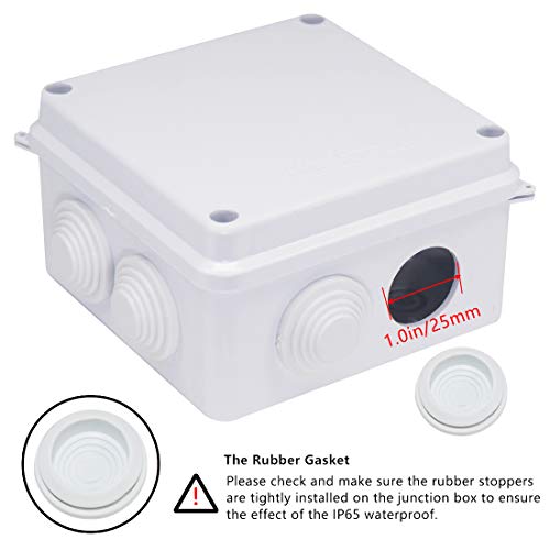 Junction Box, Zulkit Abs Plastic Dustproof Waterproof Ip65 Universal Electrical Boxes Project Enclosure White 3.9 X 3.9 X 2.8 Inch(100 X 100 X 70Mm) #TOP3