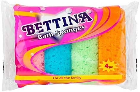 Bettina 4 Pack Bath Sponges - Colours May Vary