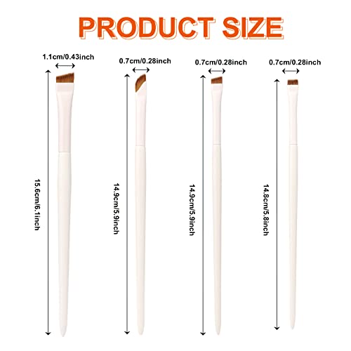 4Pcs Eyeliner Makeup Brush, Angled Eyeliner Concealer Flat Thin Brush Beveled Eyebrow Curved Brush For Gel Liquid Precision Eyeliner Eyebrows Makeup #TOP1