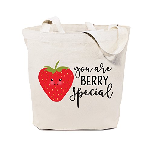 The Cotton & Canvas Co. You Are Berry Special Reusable Grocery Bag and Farmers Market Tote Bag