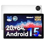 Laptok Android 15 Tablet 10 Zoll – 20GB RAM 64GB ROM bis 1TB TF, 800×1280 IPS, Dual Kamera 2MP+5MP, WiFi6+BT5.4, 5000mAh Akku, Typ-C, Widevine L1, OMS, Weiß
