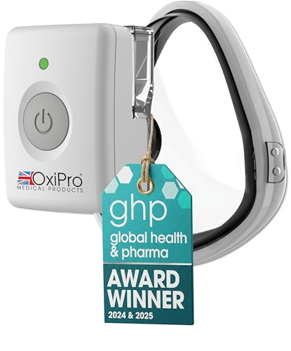 OxiPro NB15 Nebuliser - Health & Pharma Award Winner 2025 - Hands Free Rechargeable Nebulizer Machine - Adults & Kids - Quiet 45dB - Ultra Fine 5m Nebulisation for Home Use - Small + Large Masks