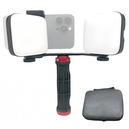 Portable Dental Light for Photography, Rechargeable Cell Phone Dental Camera Fill Light for Video Recording Makeup, Adjustable Brightness Led Video Photography Lighting Kit with Storage Bag